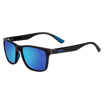 BERKLEY BER003 SUNGLASSES GLOSS BLACK/SMOKE/BLUE MIRROR FULL VIEW