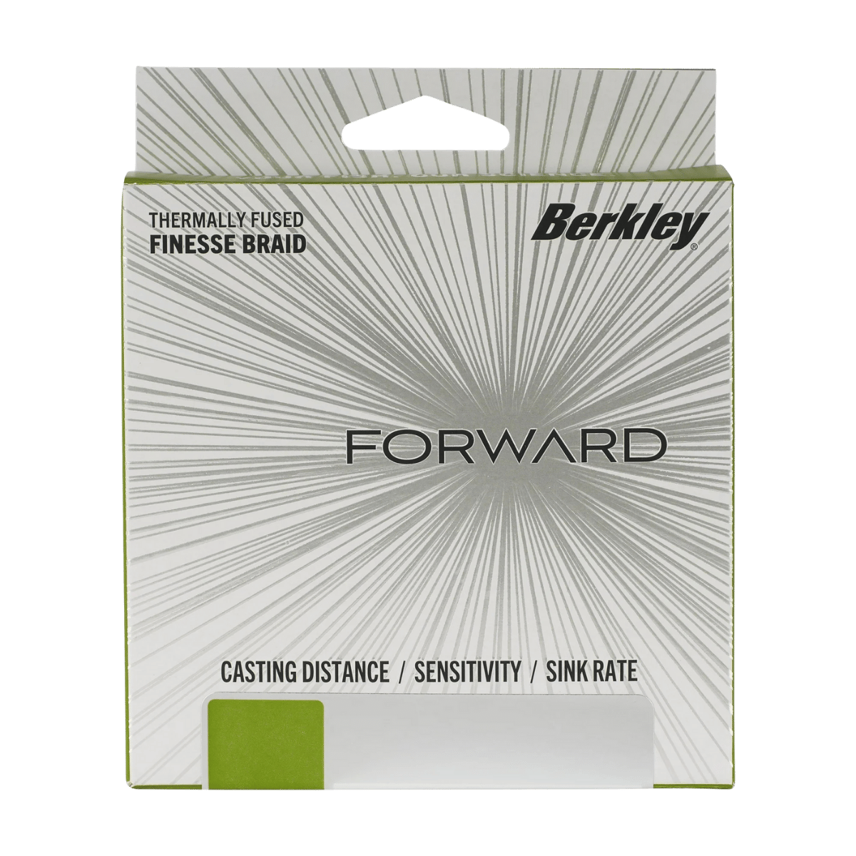BERKLEY FORWARD BRAID FS 150YD – SONAR-OPTIMIZED - LOW-VIS GREEN -  PRODUCT PACKAGING FRONT VIEW