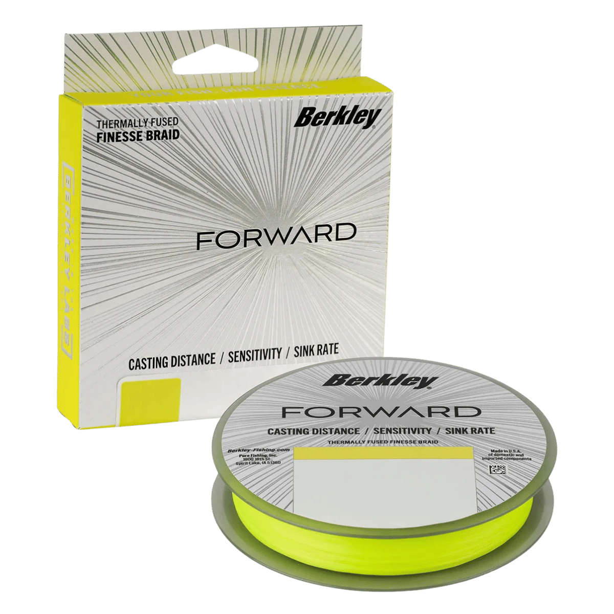 BERKLEY FORWARD BRAID FS 150YD – SONAR-OPTIMIZED - FLAME GREEN - PRODUCT PACKAGING VIEW