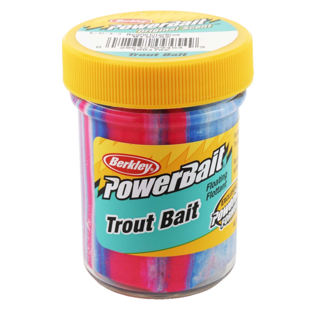 BERKLEY POWERBAIT TROUT BAIT RED/WHITE/BLUE 1.45 OZ