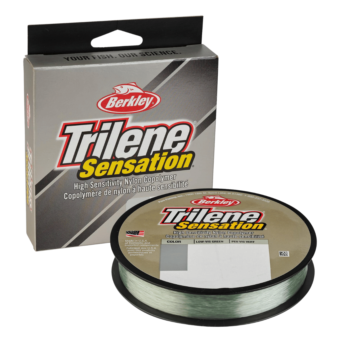 BERKLEY TRILENE SENSATION FILLER SPOOL 330 YARD - 6LBS - LOW VIS GREEN