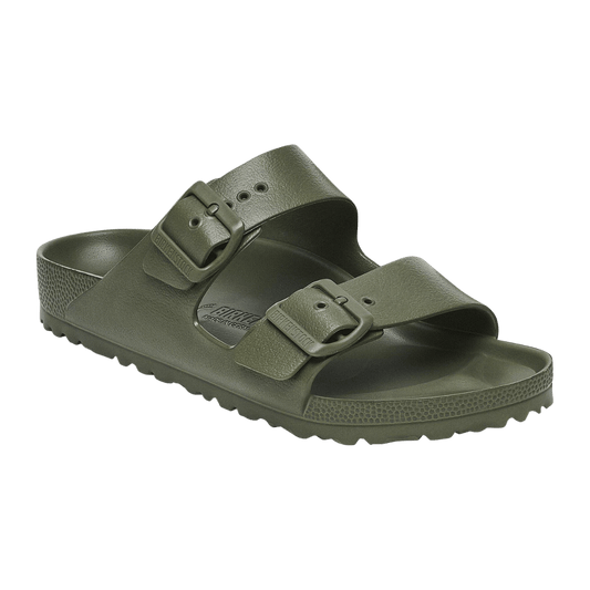 BIRKENSTOCK ARIZONA EVA ESSENTIAL KHAKI FRONT SIDE VIEW