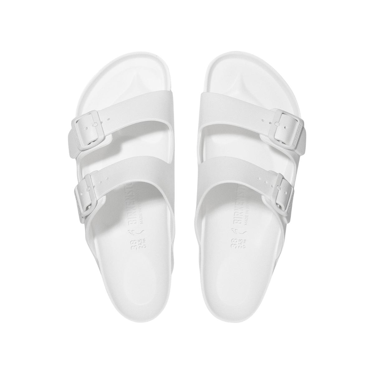 BIRKENSTOCK ARIZONA EVA NARROW - WHITE - TOP DETAIL PAIR VIEW