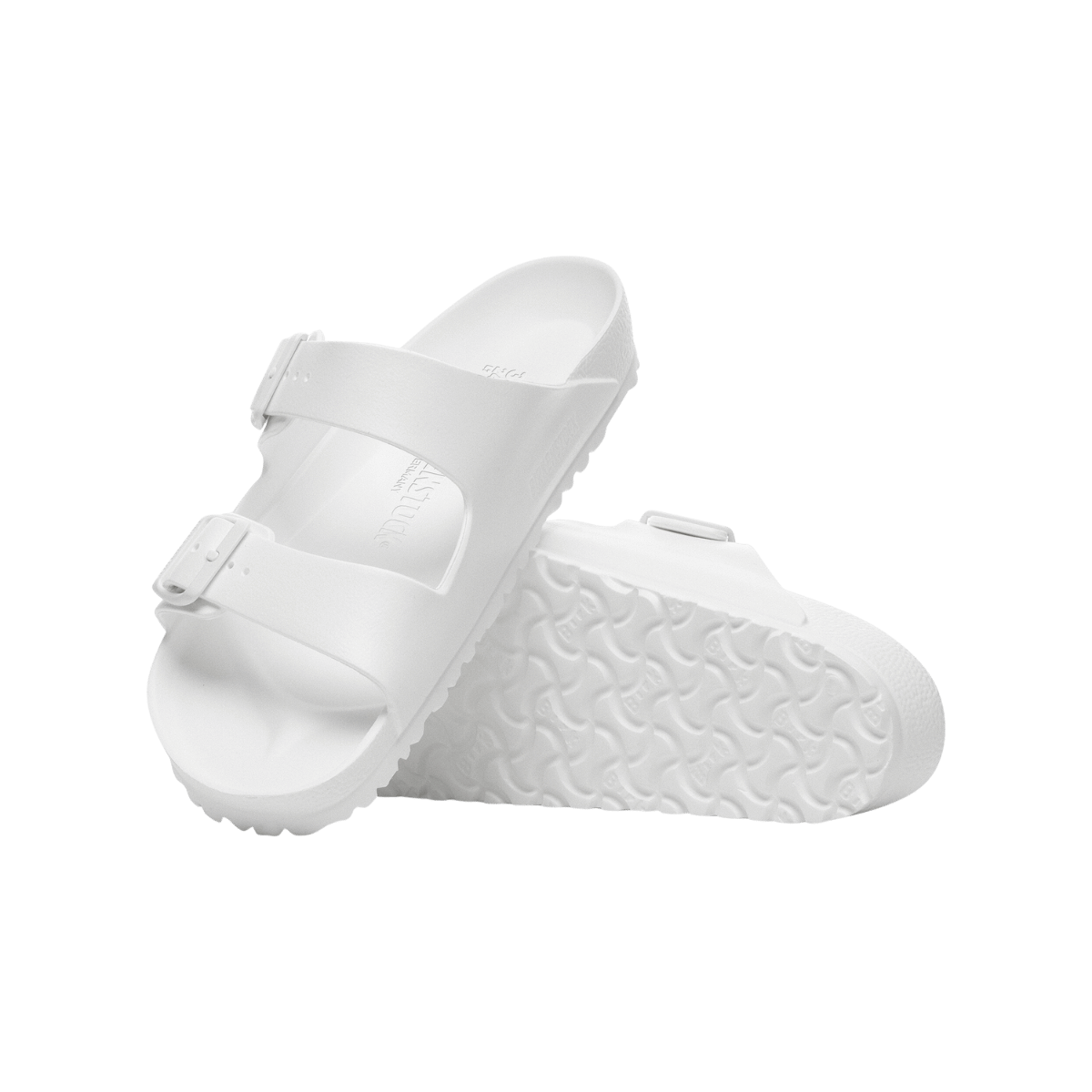 BIRKENSTOCK ARIZONA EVA NARROW - WHITE - FRONT & BOTTOM SOLE VIEW