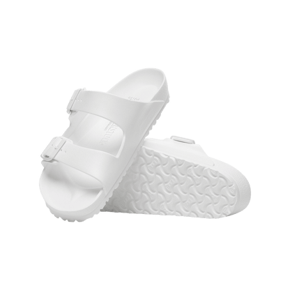 BIRKENSTOCK ARIZONA EVA NARROW - WHITE - FRONT & BOTTOM SOLE VIEW