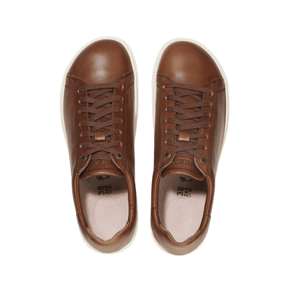 BIRKENSTOCK MEN'S BEND NATURAL LEATHER SNEAKER - COGNAC - TOP-DOWN VIEW