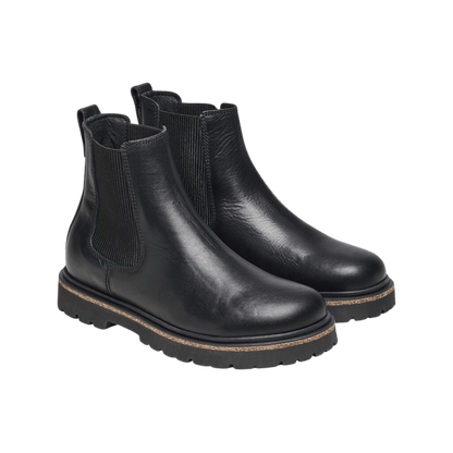 BIRKENSTOCK WOMEN'S HIGHWOOD SLIP-ON LEATHER BOOTS BLACK - SIDE VIEW