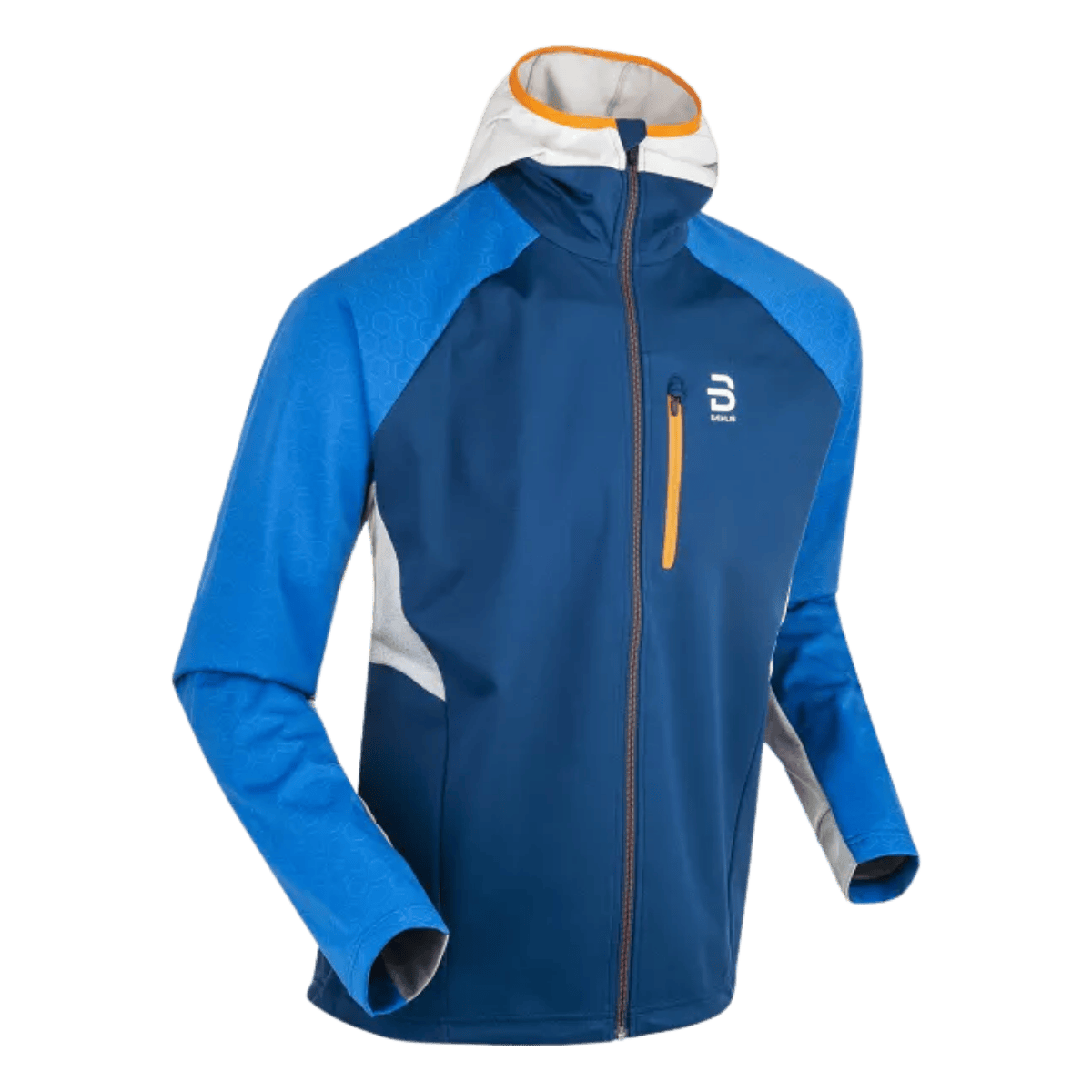 BJORN DAEHLIE MEN'S NORTH JACKET HOODED SOFTSHELL - ESTATE BLUE - FRONT VIEW
