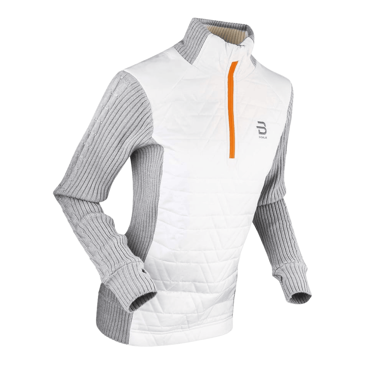 BJORN DAEHLIE WOMEN'S HALF ZIP COMFY - SNOW WHITE - FRONT VIEW