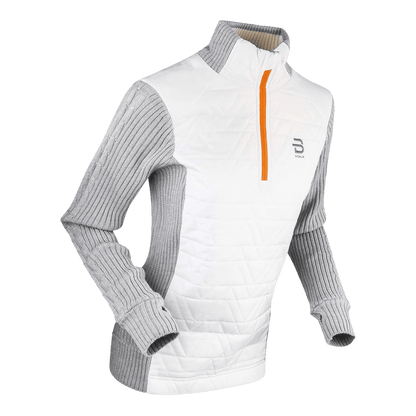 BJORN DAEHLIE WOMEN'S HALF ZIP COMFY - SNOW WHITE - FRONT VIEW