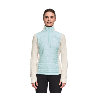 BJORN DAEHLIE WOMEN'S HALF ZIP COMFY - ICED AQUA - FRONT VIEW