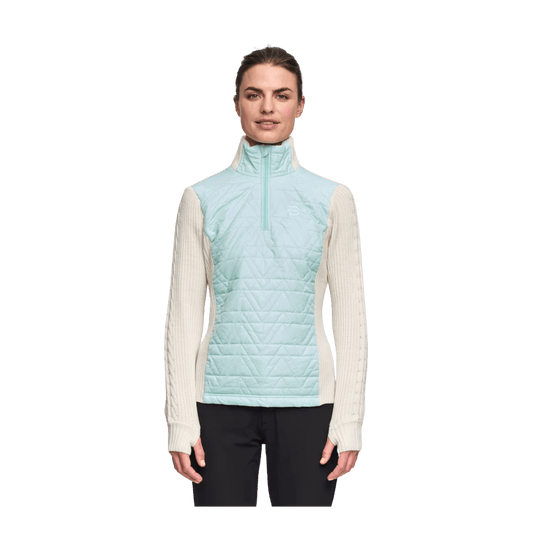 BJORN DAEHLIE WOMEN'S HALF ZIP COMFY - ICED AQUA - FRONT VIEW