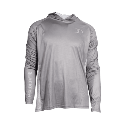 BLACKFISH GUIDE UPF HOODIE – CONTROL GREY/FROST – FRONT VIEW