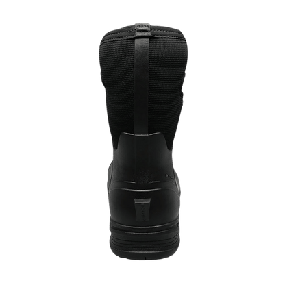BOGS MEN'S BOZEMAN MID WATERPROOF BOOTS - BLACK - BACK VIEW