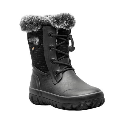 BOGS KIDS' ARCATA II DASH 35-F WINTER BOOTS - BLACK - FRONT ANGLE VIEW