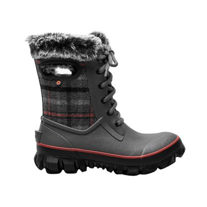 BOGS WOMEN'S ARCATA COZY PLAID WATERPROOF - DK GREY MULTI - MAIN
