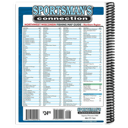 SPORTSMAN'S CONNECTION - WI=NW / NORTH - FISHING MAPS GUIDE BOOK BACK