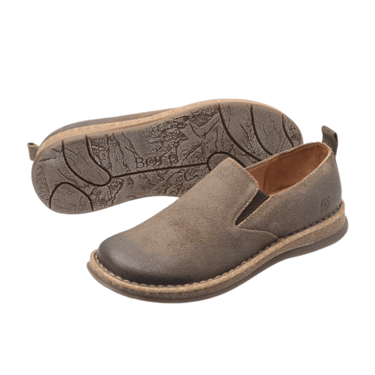 BORN BRYSON DISTRESSED - TAUPE - FRONT WITH SOLE VIEW