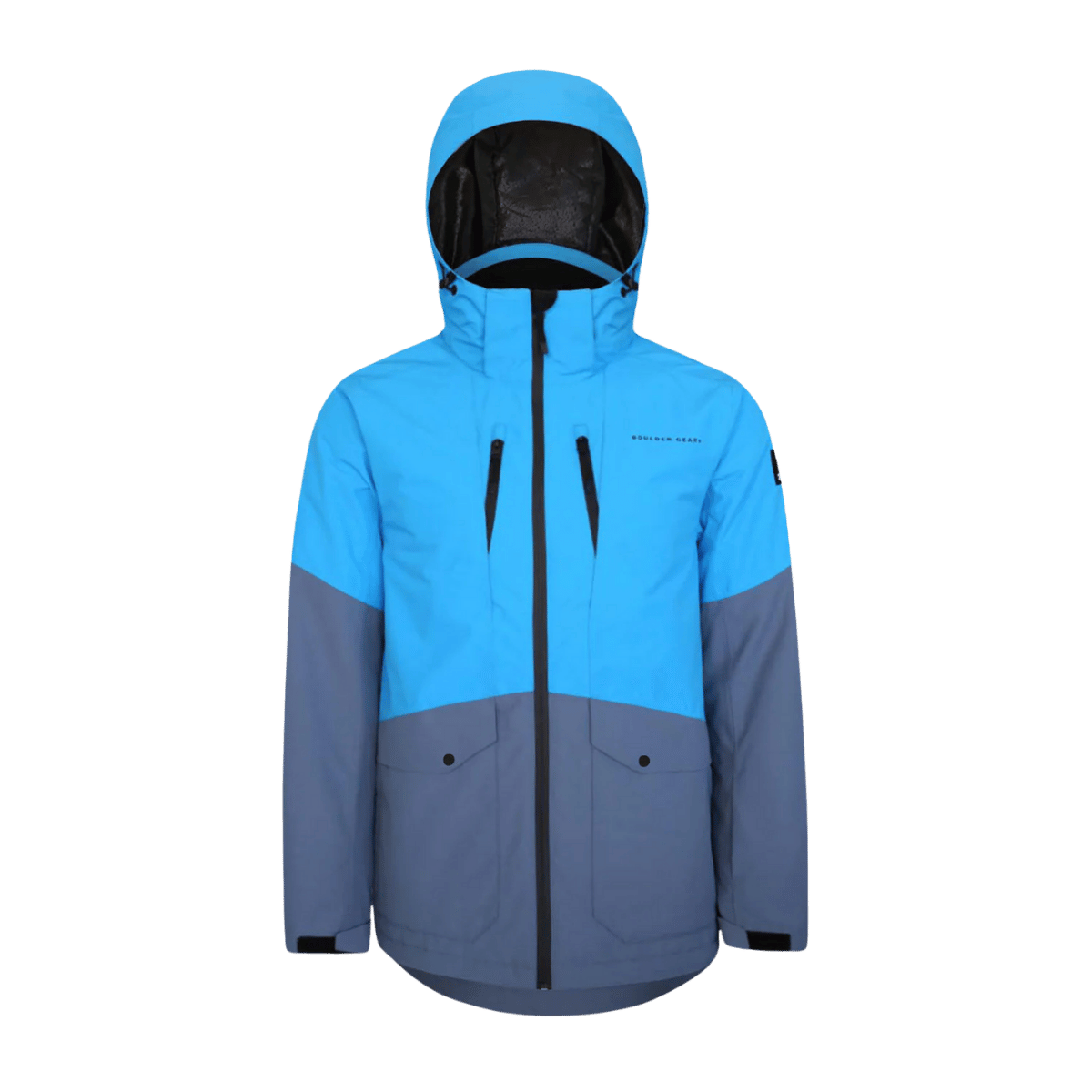 BOULDER GEAR DOWNSLIDE JACKET EXTENDED SUPER BLUE FRONT VIEW