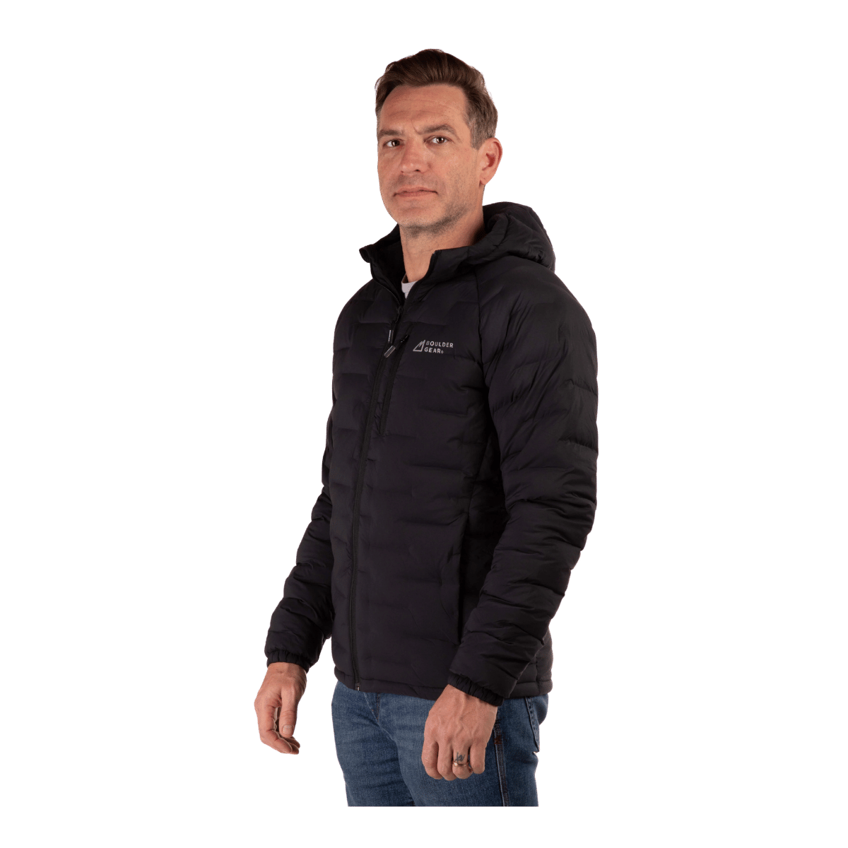 BOULDER GEAR MEN'S ENDURANCE JACKET REGULAR BLACK SIDE VIEW