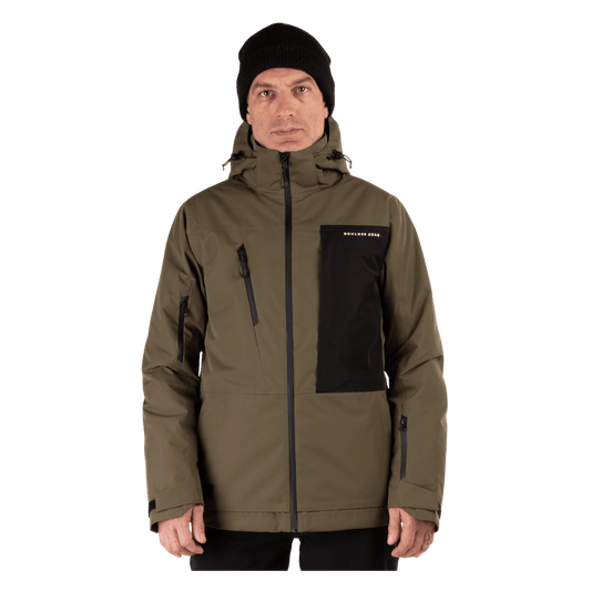 BOULDER GEAR MEN'S REACTOR JACKET OLIVE NIGHT FRONT VIEW