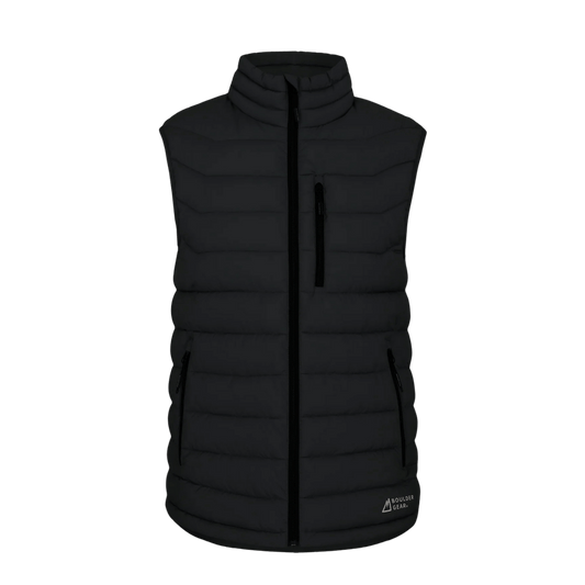 BOULDER GEAR SAWYER PUFFY VEST EXTENDED BLACK FRONT VIEW