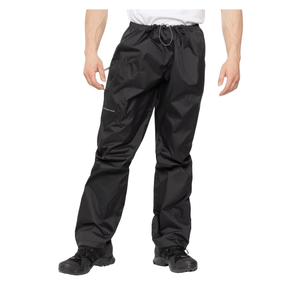 BOULDER GEAR STRATUS RAIN PANT REGULAR BLACK FRONT VIEW