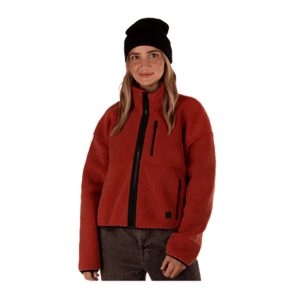 BOULDER GEAR WOMAN DEMURE FLEECE PULLOVER RUST FRONT VIEW
