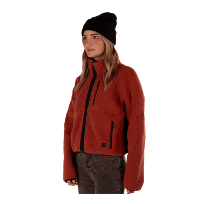 BOULDER GEAR WOMAN DEMURE FLEECE PULLOVER RUST SIDE VIEW