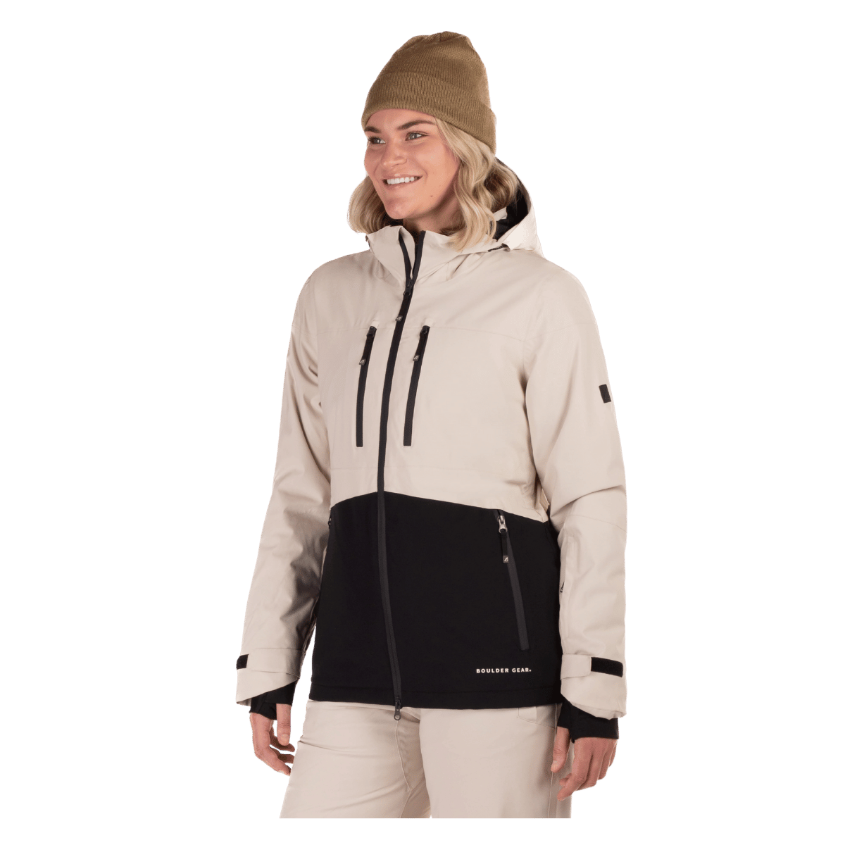 BOULDER GEAR WOMEN MESMERIZE JACKET SANDSTONE SIDE VIEW