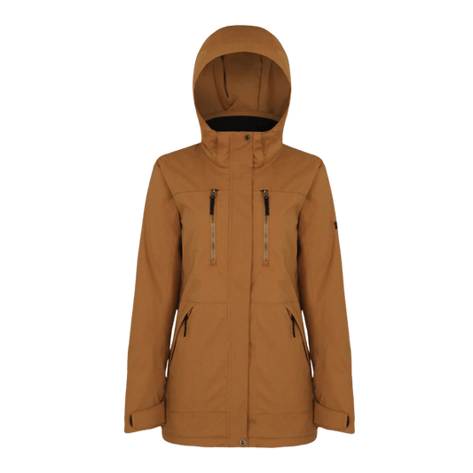 BOULDER GEAR WOMEN PETAL JACKET BRONZE FRONT VIEW