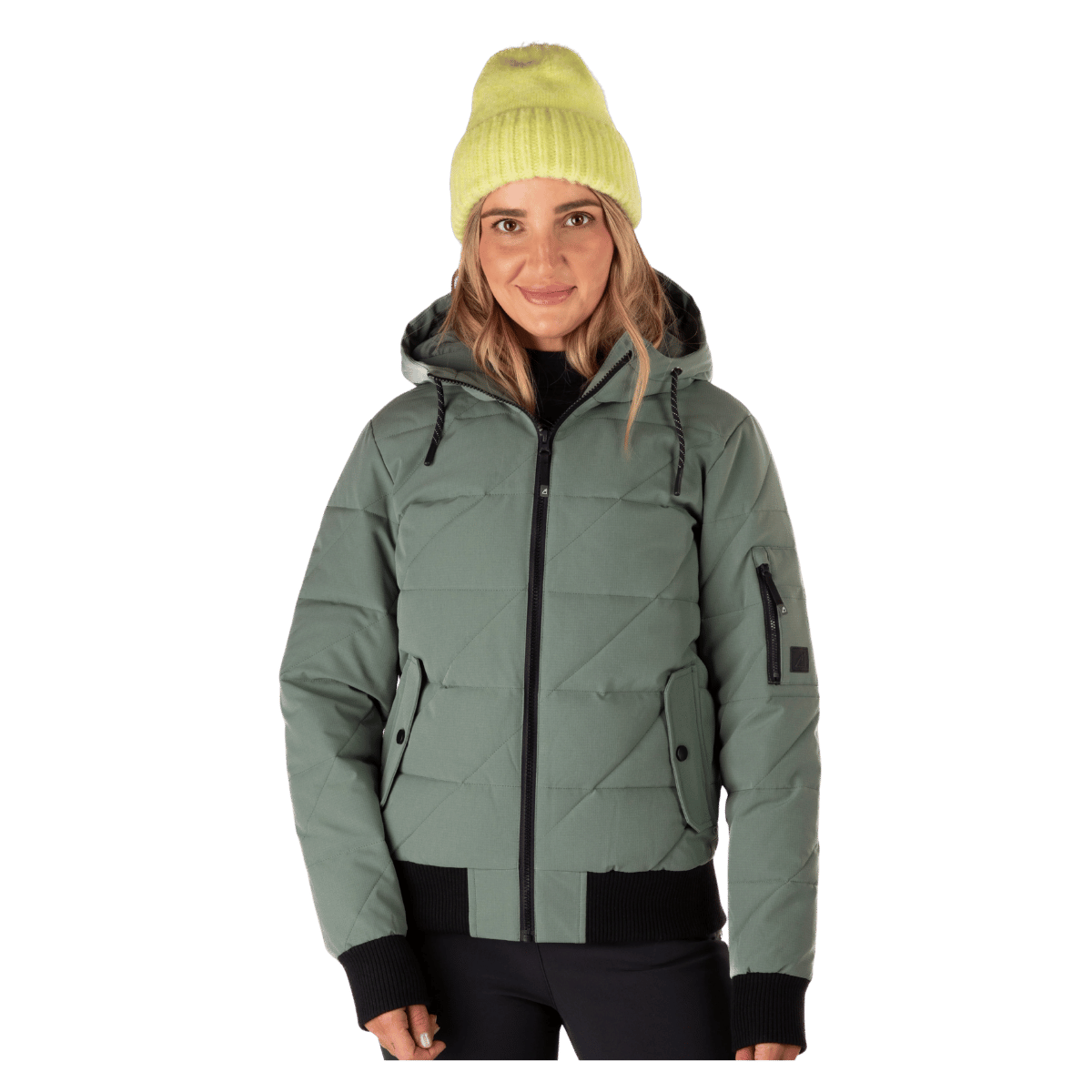 BOULDER GEAR WOMEN PRUE JACKET BASIL FRONT VIEW