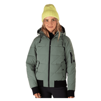 BOULDER GEAR WOMEN PRUE JACKET BASIL FRONT VIEW