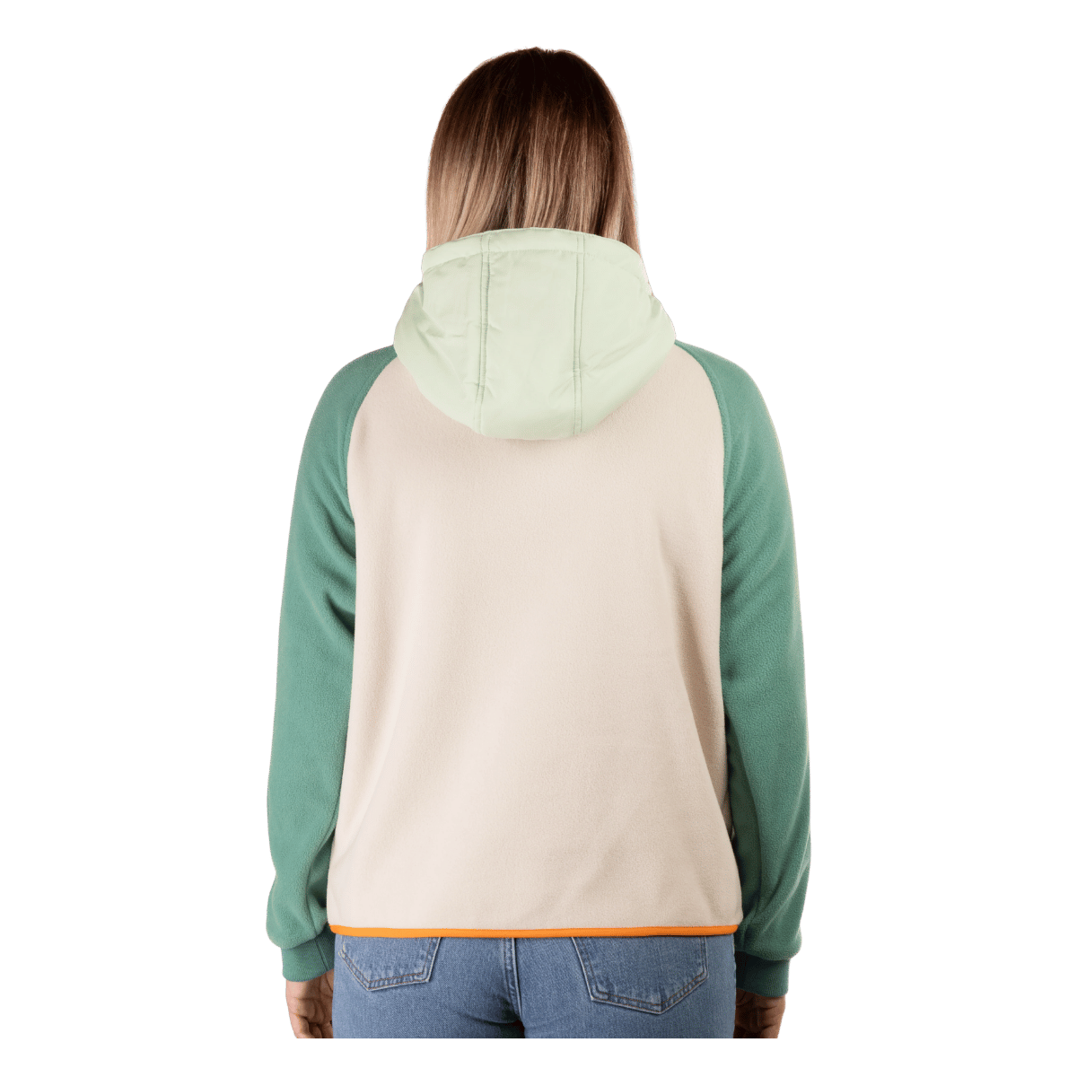 BOULDER GEAR WOMEN SCOUT FLEECE PULLOVER OIL GREEN BACK VIEW