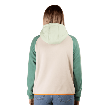 BOULDER GEAR WOMEN SCOUT FLEECE PULLOVER OIL GREEN BACK VIEW