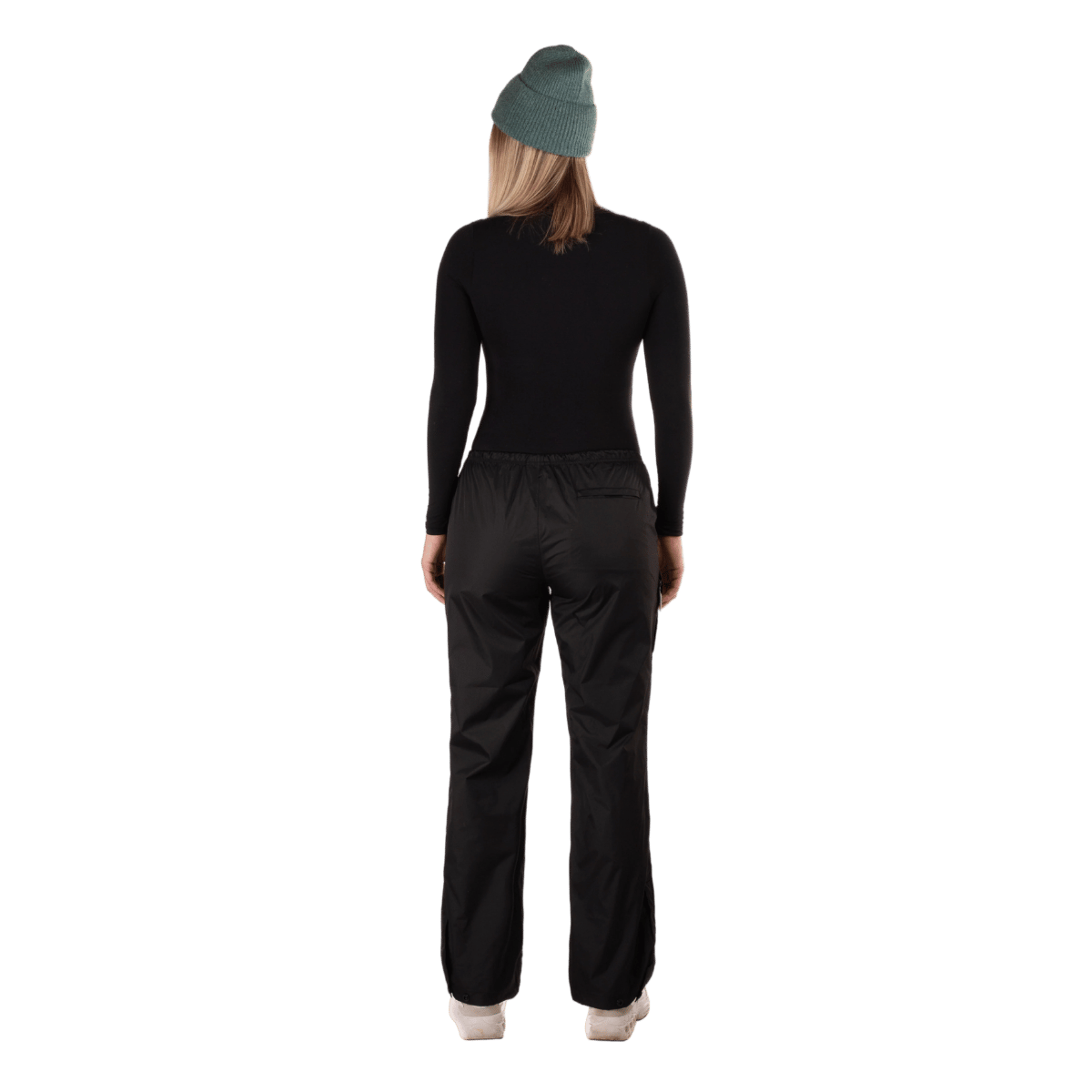 BOULDER GEAR WOMEN STRATUS RAIN PANT EXTENDED BLACK BACK VIEW