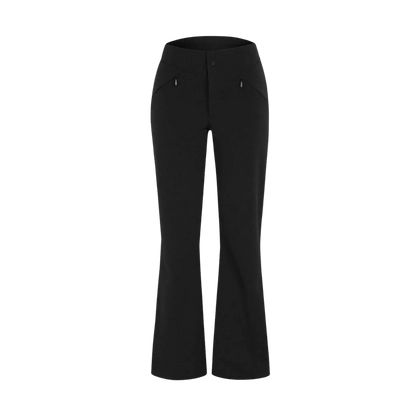 BOULDER GEAR WOMEN VORTEX SOFTSHELL PANT PETITE BLACK FRONT VIEW