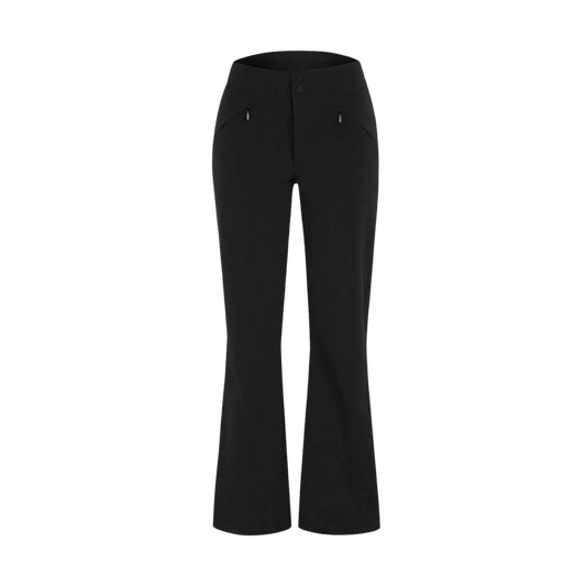 BOULDER GEAR WOMEN VORTEX SOFTSHELL PANT PETITE BLACK FRONT VIEW