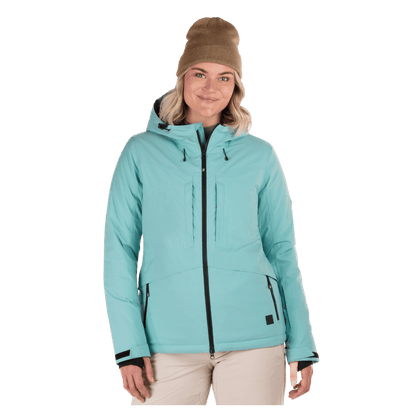 BOULDER GEAR WOMEN WHIMSICAL JACKET AQUA SEA FRONT VIEW