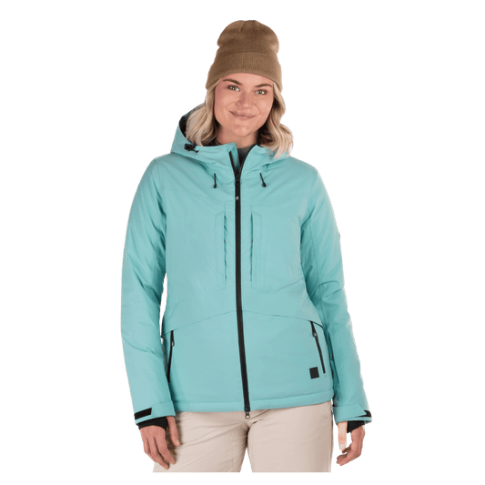 BOULDER GEAR WOMEN WHIMSICAL JACKET AQUA SEA FRONT VIEW