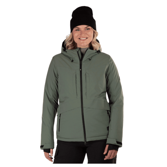 BOULDER GEAR WOMEN WHIMSICAL JACKET BASIL FRONT VIEW