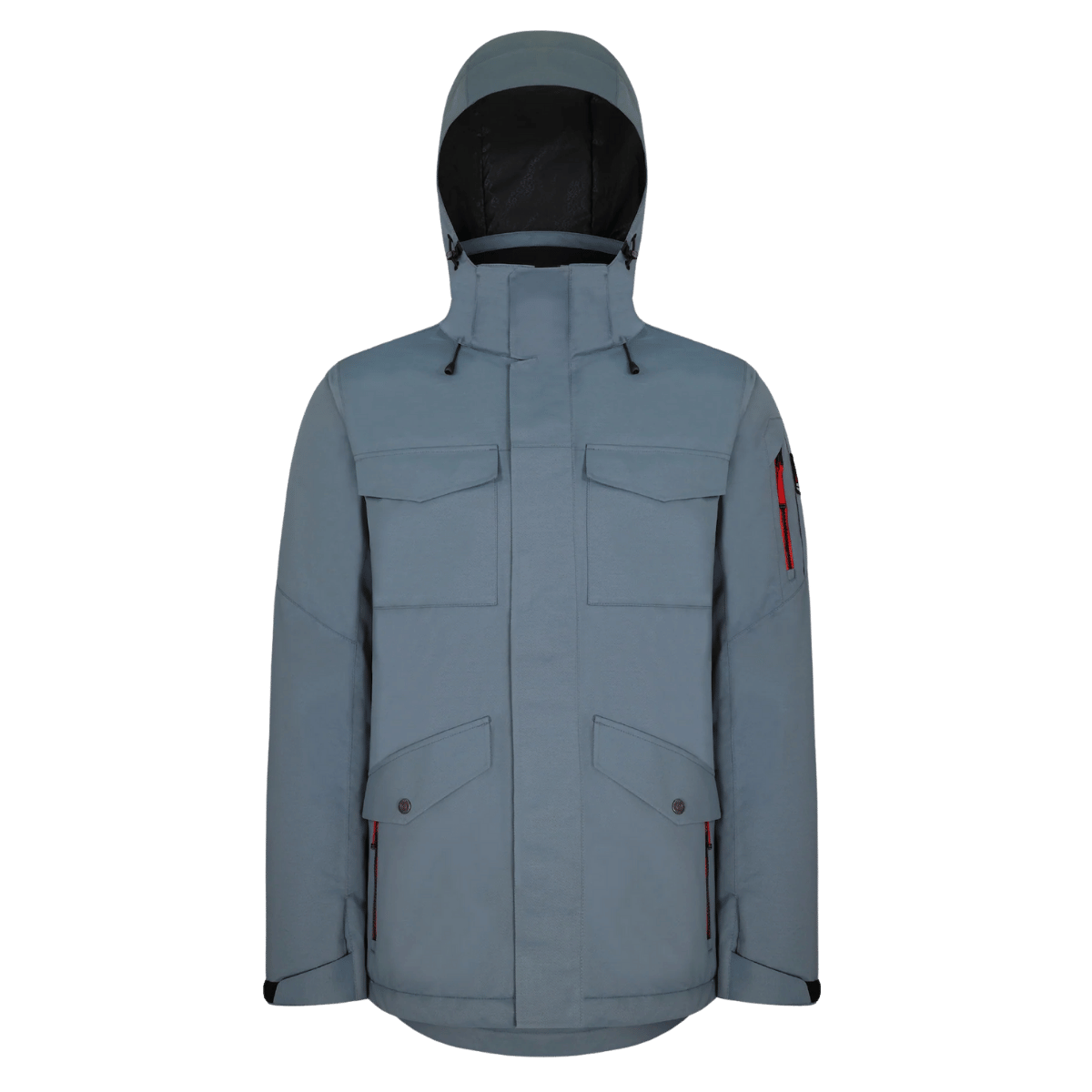 BOULDER GEAR TETON JACKET EXTENDED SLATE BLUE FRONT VIEW
