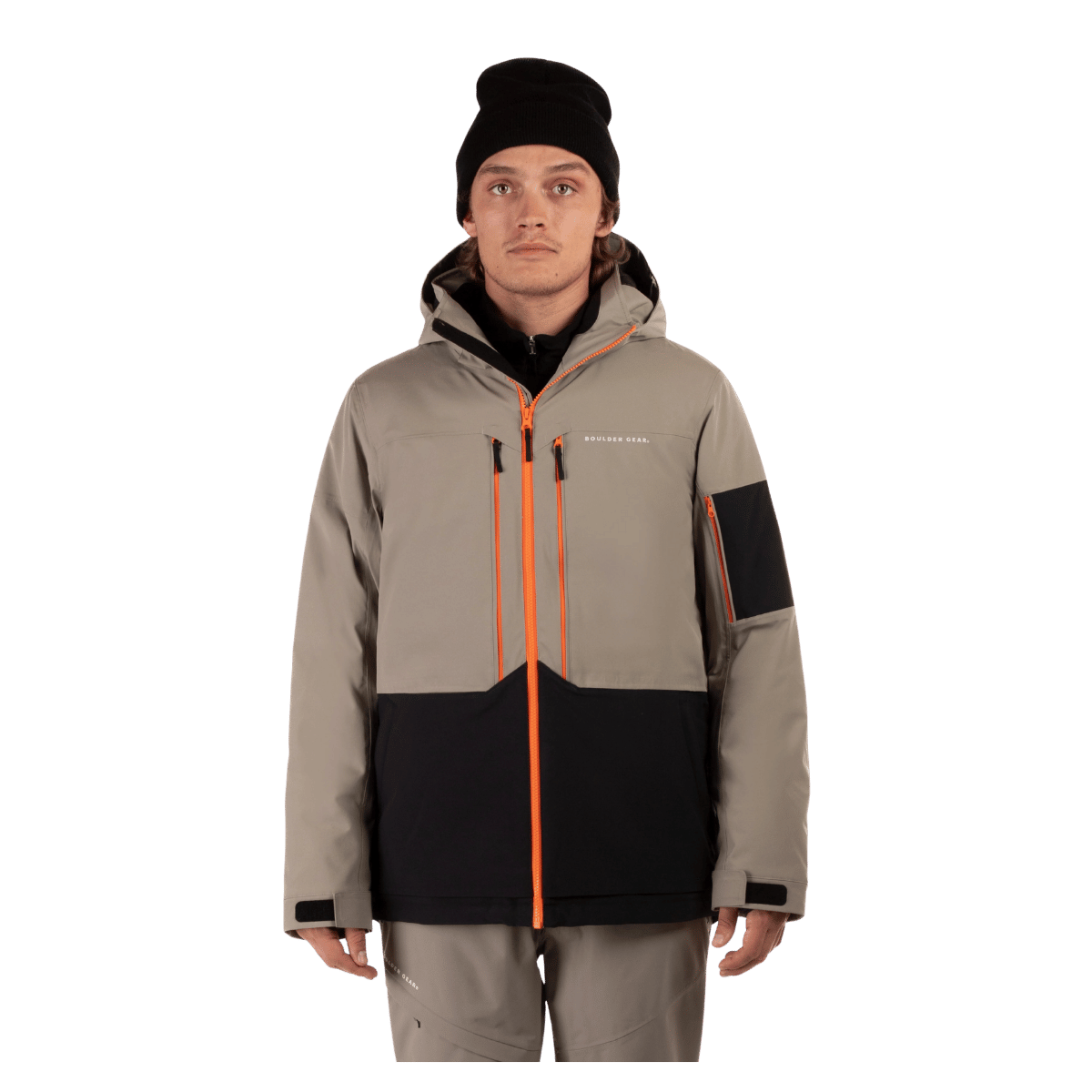 BOULDER GEAR TREMOR JACKET GRAVEL FRONT VIEW