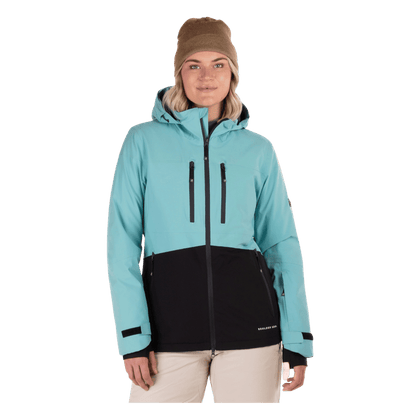 BOULDER GEAR WOMEN MESMERIZE JACKET AQUA SEA FRONT VIEW
