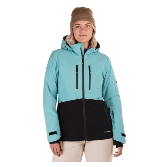 BOULDER GEAR WOMEN MESMERIZE JACKET AQUA SEA FRONT VIEW