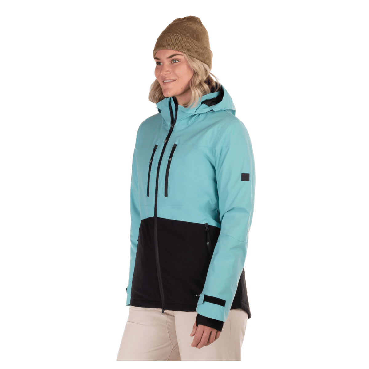 BOULDER GEAR WOMEN MESMERIZE JACKET AQUA SEA SIDE VIEW