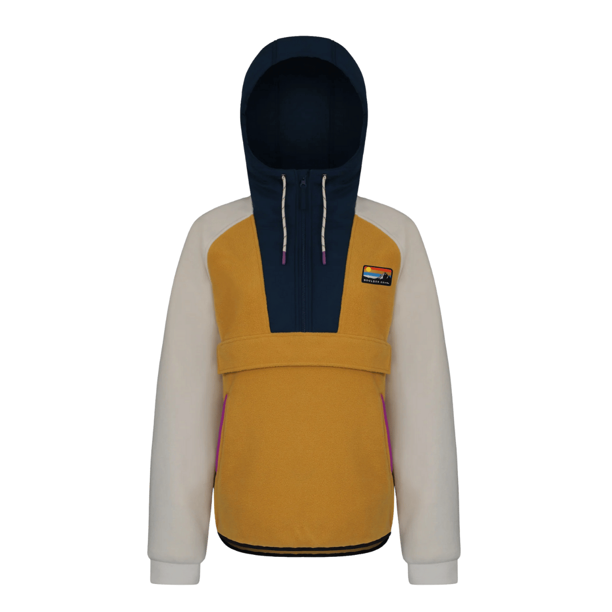 BOULDER GEAR WOMEN SCOUT FLEECE PULLOVER AMBER FRONT VIEW