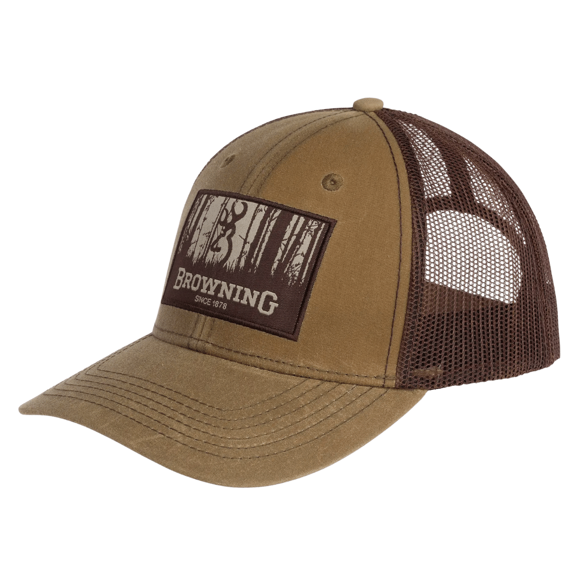 BROWNING TIMBER WAX MESH CAP - LODEN BROWN - FRONT VIEW