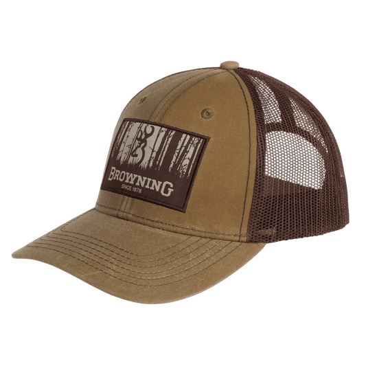 BROWNING TIMBER WAX MESH CAP - LODEN BROWN - FRONT VIEW