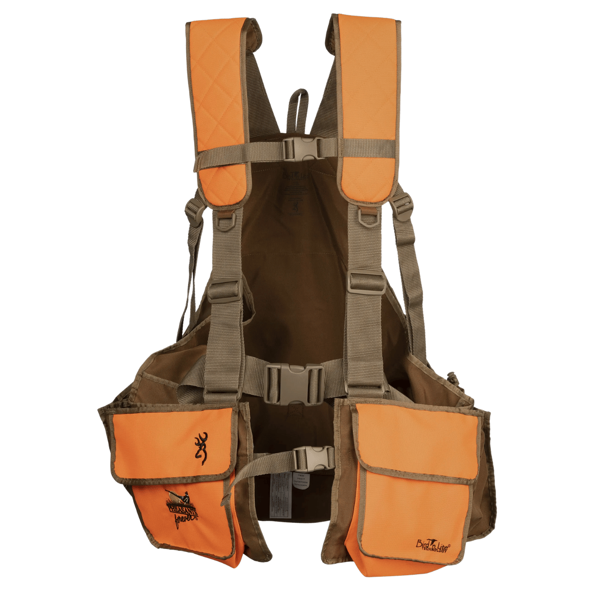 BROWNING MEN'S BIRD'N LITE STRAP VEST 2.0 - TAN BLAZE - FRONT VIEW